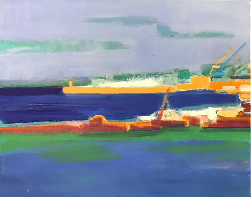 Sète, vue du port — painting, Valérie Billet