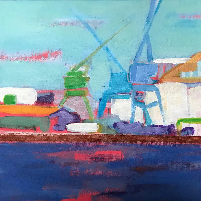 Sète, port de commerce n°4 — peinture, Valérie Billet