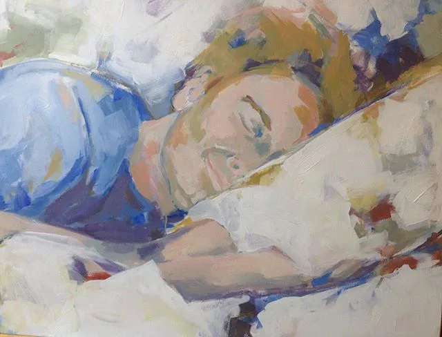 Les dormeurs n°2 — painting, Valérie Billet