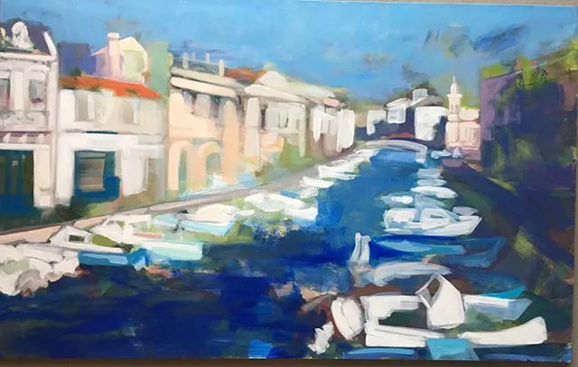 Sète, les Quais — painting, Valérie Billet