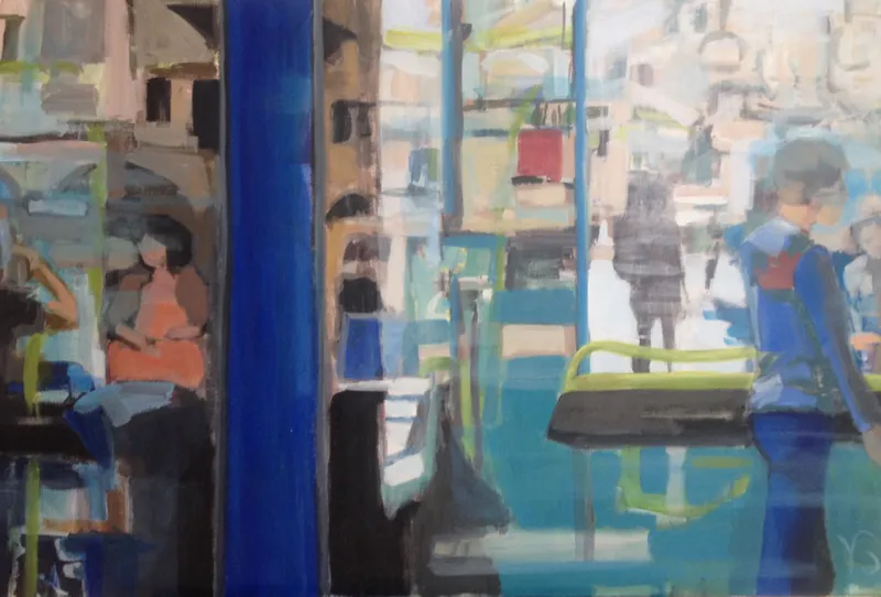 Le Tram n°13 Du Quai — peinture, Valérie Billet