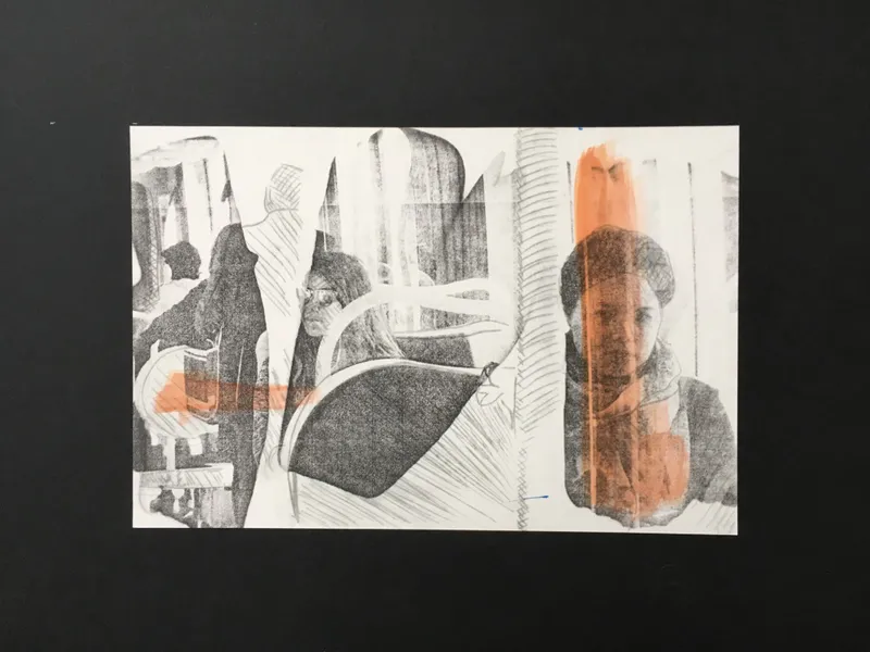 Le Tram — gravures — dessin de Valérie Billet