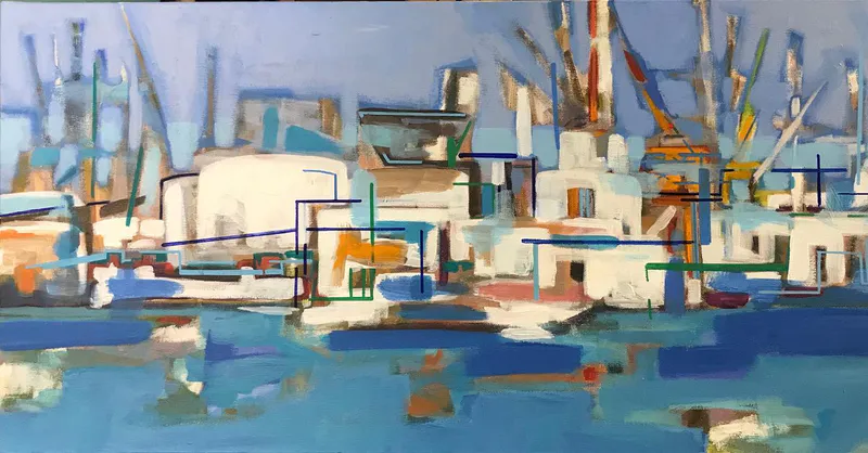 Sète, port de commerce n°2 — peinture, Valérie Billet