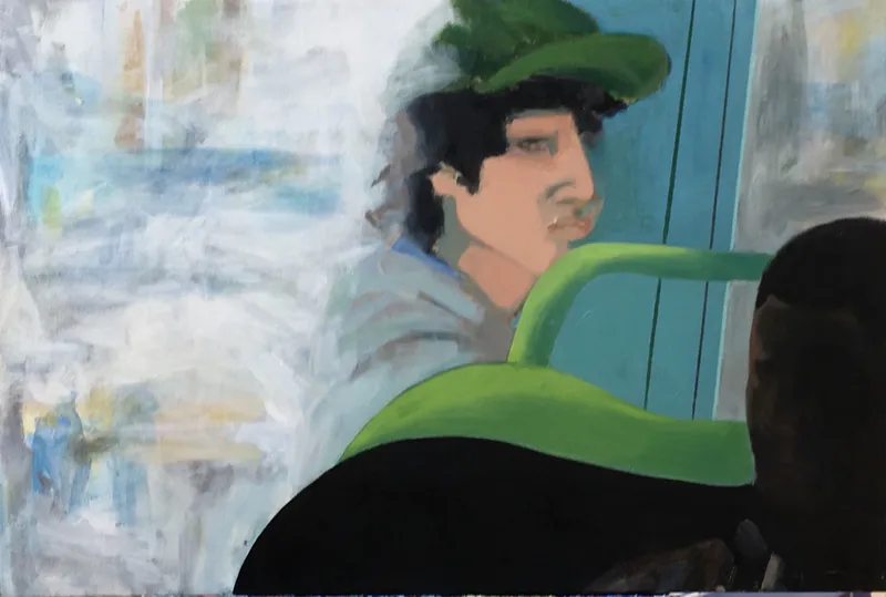 Le Tram n°21 Intérieur — peinture, Valérie Billet