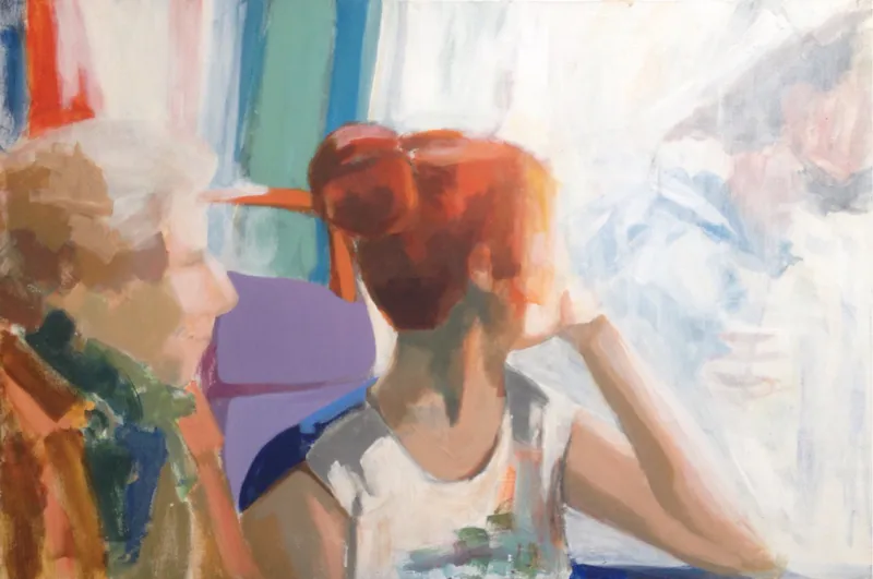 Le Tram n°14 à travers la vitre — peinture, Valérie Billet