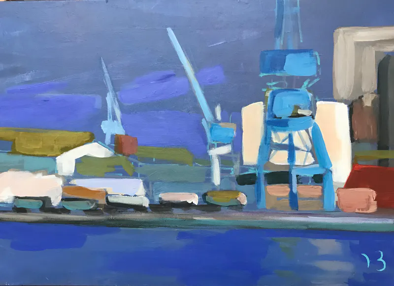 Sète, port de commerce n°4 — peinture, Valérie Billet