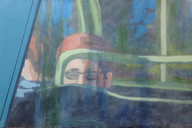 Le Tram n°23 du quai — peinture, Valérie Billet