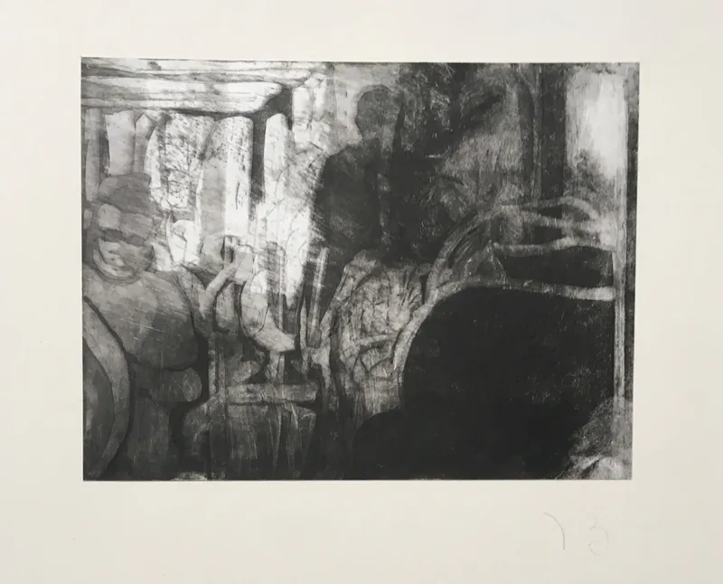 Le Tram — gravures — dessin de Valérie Billet