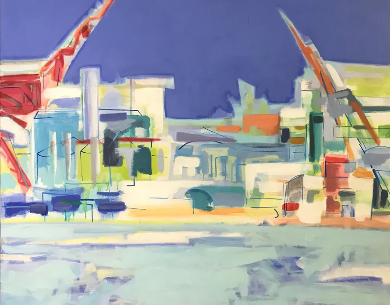 Sète, port de commerce n°1 — painting, Valérie Billet