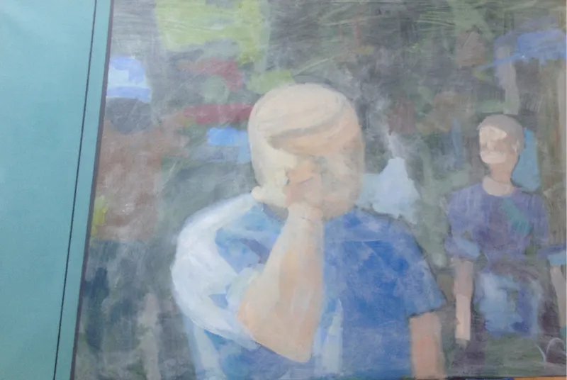 Le Tram n°18 à travers la vitre — peinture, Valérie Billet