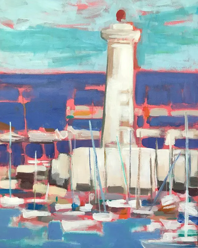 Sète, port de commerce — peinture, Valérie Billet