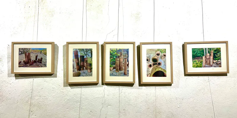 Photographies des drains, accrochées au Domaine