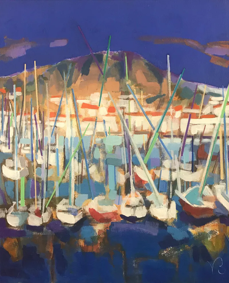 Sète, vue du port — peinture, Valérie Billet