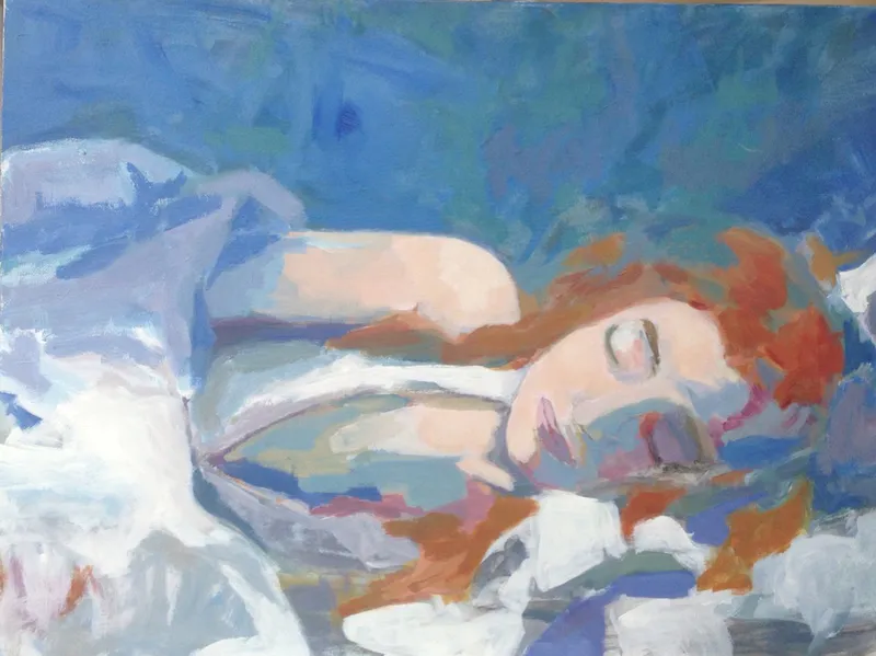 Les dormeurs n°6 — peinture, Valérie Billet