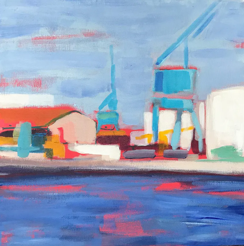 Sète, port de commerce n°5 — peinture, Valérie Billet