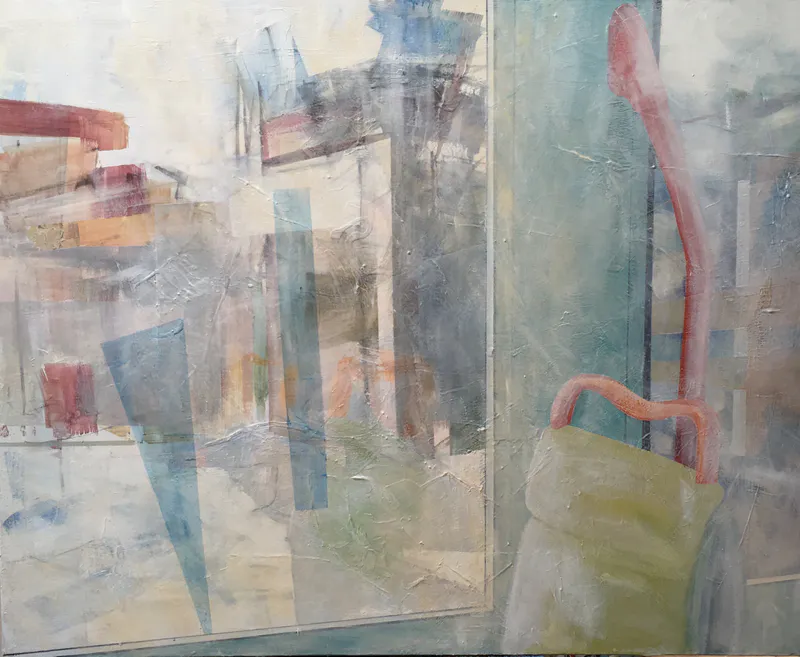 Le Tram n°5 à travers la vitre — painting, Valérie Billet